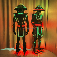 Costume LED Cyberpunk Samouraï Oriental pour Festival EDM, Spectacle de Rue, Événement, Tournée Nocturne, Cosplay, Performance Scénique