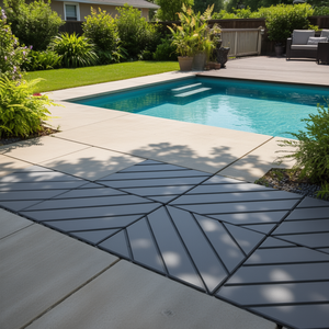 Baldosas de Plástico Entrelazadas Cuadradas Grises de 12x12, Resistentes al Agua, para Exteriores, Patio, Piscina, Diseño Moderno, Sistema de Doble Bloqueo - Product Image 2