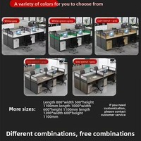 Poste de travail moderne multi-personnes pour salon, avec cloison, tiroirs et armoire, en bois de haute qualité et durable
