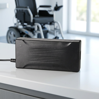 Chargeur de batterie GaN C150 de qualité médicale pour fauteuil roulant électrique, scooter, Li-ion 90-264V, conception sans ventilateur, éclairage LED, 5A, personnalisé