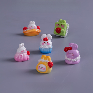 Décoration de jardin KI Zhuojing : Adorables lapins pour <span class=keywords><strong>le</strong></span> thé de l'après-midi, accessoires pour maison de poupée, voiture et bureau - Product Image 1