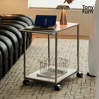 Canapé et table basse modulaires en acier Bauhaus, écologiques, chariot de service mobile pour petits appartements