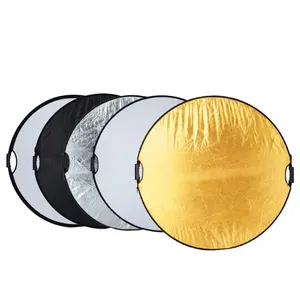 Camera Accessories Selens 5 In 1 (Gold / Silver / White / Black / Soft Light) Folding Reflector Board, Size: 80cm Round