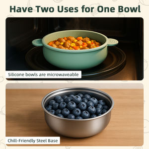 Mangkuk Anak <span class=keywords><strong>Stainless</strong></span> <span class=keywords><strong>Steel</strong></span> 304 dengan Tutup Silikon, Mangkuk Makan Bayi <span class=keywords><strong>Stainless</strong></span> <span class=keywords><strong>Steel</strong></span> Warna-warni Berkualitas Makanan, Mangkuk Anak - Product Image 2