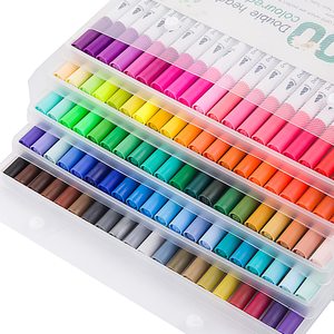 NOVISON Juego de 120 Rotuladores de Doble Punta, Pincel y Punta Fina, Marcadores de Fibra de Vidrio con Acuarela para Dibujo Infantil - Product Image 3
