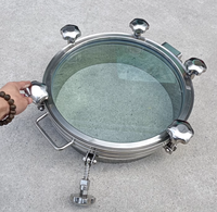 Couvre-trou d'accès sanitaire rond en acier inoxydable 304/316 de qualité alimentaire avec verre de visualisation intégral KQ Factory