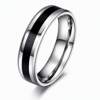 Edelstahl-Öltropfenring mit Anpassbarer Innengravur, Schlichter Vielseitiger Business-Chic Schmuck Großhandel für Herren