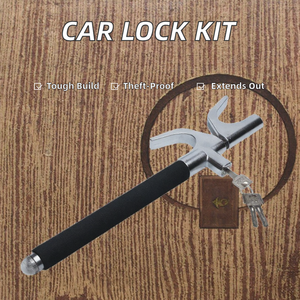 Verrou de volant de voiture multifonction 3-en-1 avec poignée télescopique d'autodéfense et 3 clés, dispositif antivol - Product Image 5