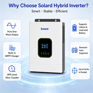 Convertisseur solaire hybride Solard 6,2 kW 51,2 V 6200 W MPPT hors réseau avec chargeur pour stockage d'énergie domestique - Product Image 3