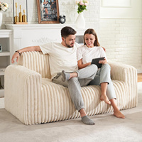 Chaise de canapé pouf à deux places avec accoudoir chaise confortable en peluche pour salon adultes