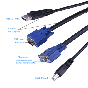 <b>VGA</b> Male to Male Extended <b>Cable</b> with 3.5 mm Audio Aux <b>Cable</b> for Monitor Microphone - Product Image 4