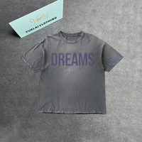 T-shirt pour homme en coton 100% personnalisé, imprimé, coupe ample et courte, effet délavé, faible MOQ, idéal pour l'été