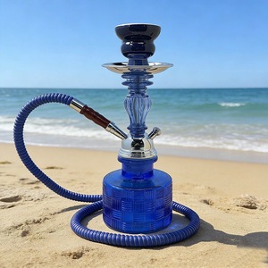 Moderno Set de Cachimba de Vidrio de Doble Manguera con Acabado Espejo, Pipa de Shisha Árabe Portátil para Bar, Hogar y Viajes - Product Image 4