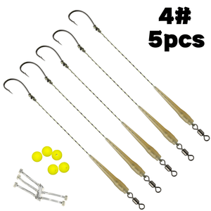 Ensemble de pêche à <span class=keywords><strong>la</strong></span> <span class=keywords><strong>carpe</strong></span> européenne avec montage anti-fond, perles flottantes, hameçons barbelés en acier à haute teneur en carbone pour <span class=keywords><strong>la</strong></span> pêche en lac - Product Image 1
