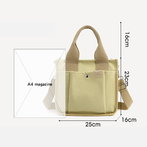 Sac fourre-tout et bandoulière en toile pour femme, directement de l'usine, portable, résistant à l'eau, logo personnalisable, toutes saisons, prêt pour la plage - Product Image 3