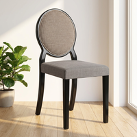 Chaises de salle à manger rembourrées à dossier rond en bois sans accoudoirs de style moderne du milieu du siècle, pieds en bois, vente en gros Starway WD-1561