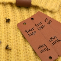 Étiquettes personnalisées en cuir faites à la main, étiquettes de tricot personnalisées 19x63.5mm, étiquettes pour vêtements, écharpes, chapeaux