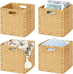 Modern <b>Wicker</b> <b>Storage</b> <b>Baskets</b> <b>Baskets</b> with Handles Organizing for Pantry Closet Toys Organizing Rattan <b>Baskets</b> Organizer - Product Image 3