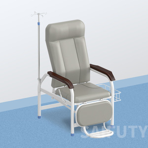 Silla de Infusión Saiford SFD 933A de Acero Inoxidable para Hospital y Clínica, Reclinable con Reposacabezas y Reposabrazos - Product Image 1