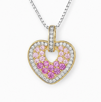 Collier Pendentif Tendance QX OEM en Argent Sterling 925 et Zircon, Plaqué Or Rose/Or, Fabricant de Bijoux Fins pour Mariage et Cérémonie