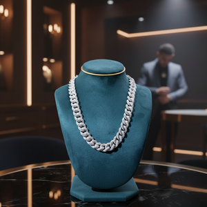 Nouvel Arrivage en Gros : Chaînes Cubaines Hip Hop 16mm en Argent 925 Plaqué, avec Diamants de Laboratoire VVS-VS à Taille Brillante et Micro-Pavé, Bijoux Fins - Product Image 4