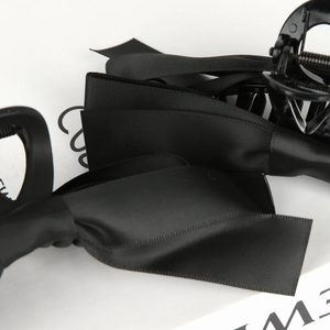 Vente en gros de pinces à nœud papillon style princesse pinces à nœud grand nœud noir antidérapant élégant tresse de queue de cheval <span class=keywords><strong>crabe</strong></span> requin doux - Product Image 4