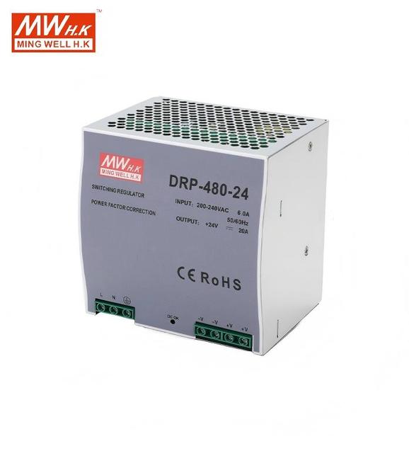 MEAN WELL DRP-350/DRP-480 350W/480W DIN Rail Mount AC-DC Switching Power Supply 24V/48V DC Industrial LED Lighting Power Unit 5A