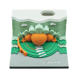 New Design 3D Paper Craft Memo Pade Diy Layered Paper Art Carrot 3D Notepad for Read Room