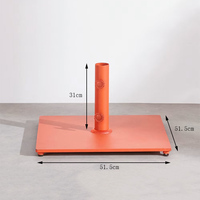 Base de parasol JH-Mech personnalisée avec mécanisme de verrouillage à double bouton de 64 lb, plaque carrée épaisse lestée et patins antidérapants réglables