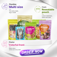 Sacs en plastique PE personnalisés avec logo, qualité alimentaire, fermeture éclair, impression numérique, pour snacks et pâtisseries, fond plat avec soufflet latéral, vente en gros