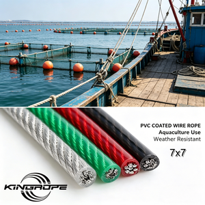 <span class=keywords><strong>Alambre</strong></span> de Pesca de Acero <span class=keywords><strong>Galvanizado</strong></span> Recubierto de <span class=keywords><strong>PVC</strong></span> 7x7, 0.4mm 0.6mm 0.8mm 1.0mm 1.2mm, Resistente a la Corrosión y a las Mordidas - Product Image 1