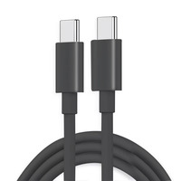 Kabel USB tipe-c ke tipe-c, tahan lama, 1m, 3A pengisian cepat untuk ponsel & komputer dengan jaket PVC