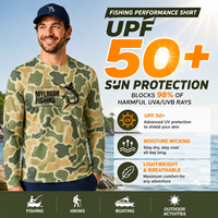 Chemise de pêche OEM UPF 50+ à manches longues, séchage rapide, pour vêtements de pêche personnalisés