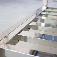 Table de travail pliante portable en acier inoxydable à double niveau de 4 pieds pour cuisine commerciale extérieure