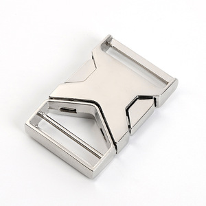 Boucles de ceinture réglables en métal à double pointe, couleur argent, pour sacs, vêtements, sacs à dos, accessoires de quincaillerie DZK375-25 - Product Image 1