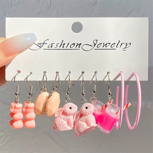 <span class=keywords><strong>Pendientes</strong></span> de Resina Multicolor para Mujer, Estilo Variado, Lindos <span class=keywords><strong>Pendientes</strong></span> Colgantes de Dibujos Animados, Joyería Hecha en China, Regalos - Product Image 4