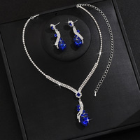 Parure de bijoux de mariée élégante en cuivre, accessoires de gros, collier et boucles d'oreilles magnifiques pour mariages, fêtes et robes de soirée