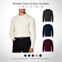 Pull en maille fin pour homme, anti-rides, anti-rétrécissement, chaud, motif coréen, en cachemire et soie, avec logo personnalisé sur le devant, collection automne