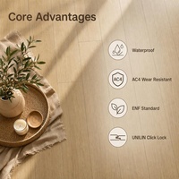 Parquet en bois embossé ENF, étanche AC4, système UNILIN Click Lock, surface texturée, rainures en V, noyau HDF pour la décoration intérieure