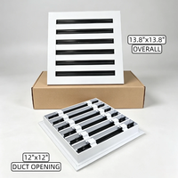 Grille de ventilation décorative de remplacement 12"x12" en aluminium blanc, diffuseur linéaire à fentes pour systèmes CVC résidentiels et commerciaux, maison et bureau