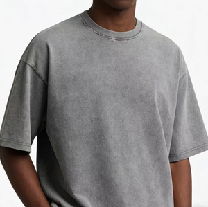 T-shirt Oversize Vintage Estiva con Logo OEM per Uomo e Donna, Personalizzabile con il Tuo Logo, 100% Cotone Pesante, Lavaggio Acido - Product Image 1