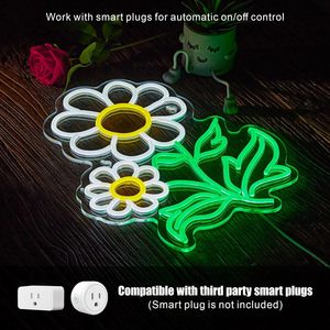Daisy Flower Neon <b>Sign</b> LED indoor hanging ambient light shop <b>sign</b> wall decoration light entrance indicator light luminous <b>sign</b> - Product Image 4