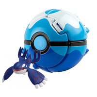 Figur Aksi Pikachu dengan Pokeball Pop-up, Set Mainan Karakter Anime Koleksi, Figur Monster Saku Interaktif untuk Anak-anak, Boneka Plush