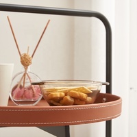 Moderne Nordique Simple Selle En Cuir Canapé En Acier Table Basse Mobile De Stockage Table D'appoint pour Villa Chambre Salon Meubles