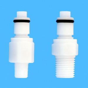 White POM 1/4" NPT In-Line Pipe Thread Quick Disconnect Joint Threaded Fitting Non-Valved Connector Coupling Water Pipe Fittings - Product Image 4