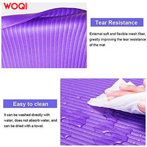 Tapis de yoga Woqi 6 mm d'épaisseur, en TPE antidérapant, pour exercices de fitness à domicile et en intérieur - Product Image 3