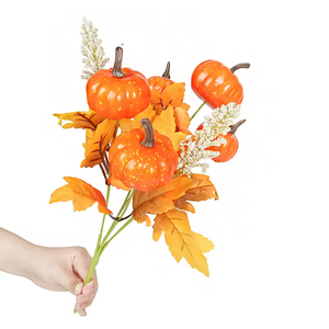 <span class=keywords><strong>Zucca</strong></span> in Finta Flanella - Ingrosso Transfrontaliero Decorazione Casa Halloween Mazzo di Zucche Oggetto Scenico Fotografico Composizione Floreale - Product Image 6
