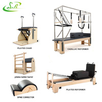 2025 Senrui livraison directe Yoga exercice noir aluminium réformateur Pilates avec boîte