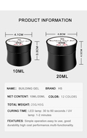 Gel de construction pour ongles HS Factory Direct, 4 couleurs, sans HEMA, TPO, MEHQ, vente en gros OEM pour salons de manucure