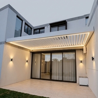 Pergola rétractable en aluminium imperméable pour l'extérieur avec toit ouvrant à lamelles en PVC, gazebo pare-soleil pour jardin
